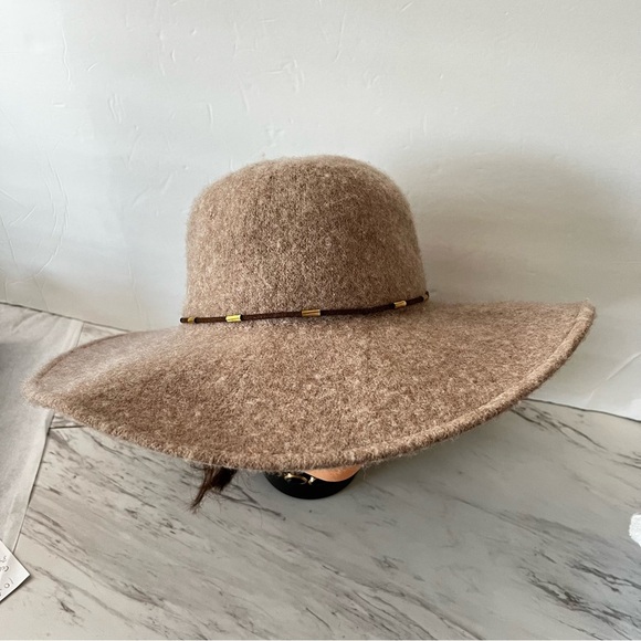 Something Special Floppy Wide Brim Wool Hat Brown Tan - Picture 5 of 9